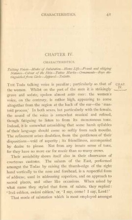 Chapter IV. Characteristics
