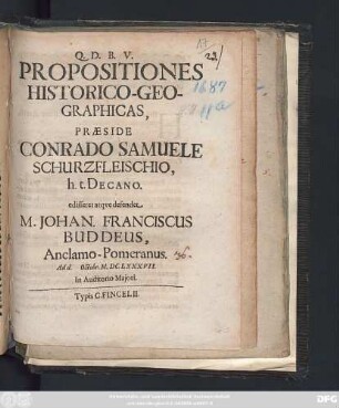 Propositiones Historico-Geographicas