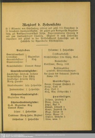 Metzdorf b. Hohenfichte
