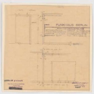 Haus des Rundfunks, Berlin-Charlottenburg: Fassadendetails Attikalösung Masurenfront