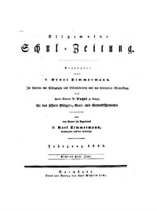 Titelblatt für Juni 1842 : [Heft 87 - 103]