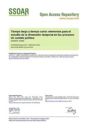 Tiempo largo y tiempo corto: elementos para el estudio de la dimensión temporal en los procesos de cambio político