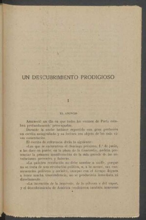 I - El anuncio