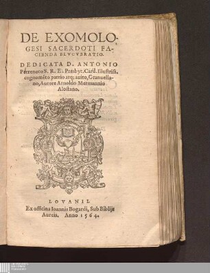 De Exomologesi Sacerdoti Facienda Elvcvbratio