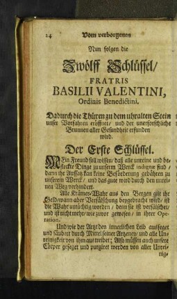 Nun folgen die Zwölff Schlüssel/ ...