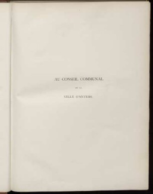 Au conseil communal de la Ville D'Anvers