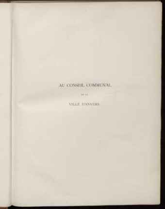 Au conseil communal de la Ville D'Anvers