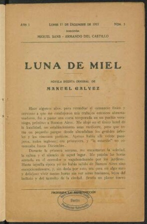 1917000105: Luna de miel : novela inédita original