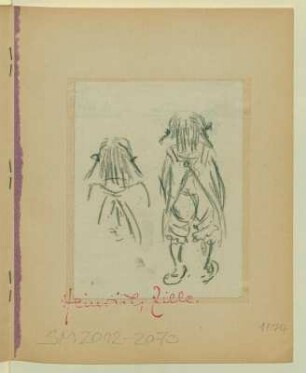 Studien kleines Mädchen, Rückenansicht