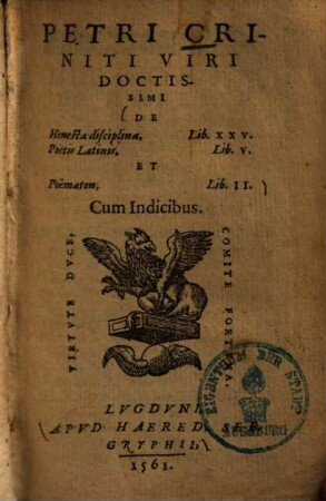 De honesta disciplina lib. XXV, de poetis Latinis lib. V et poematon lib. II