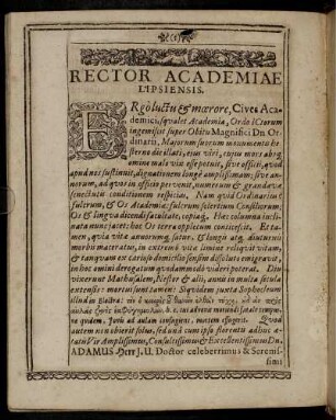 Rector Academiæ Lipsiensis