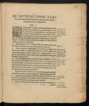 De Satisfactione Christi, pro omnibus singulorum hominum, totius mundi peccatis, disputatio.