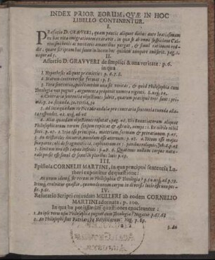Index Prior Eorum, Quæ In Hoc Libello Continentur.