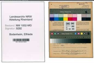 Entnazifizierung Elfriede Bodenheim , geb. 07.01.1915 (Koechin)