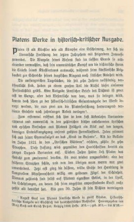 283-289 Platens Werke in historisch-kritischer Ausgabe