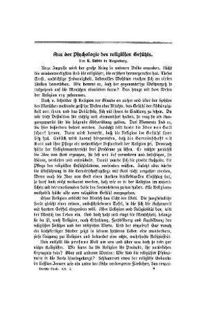 Aus der Psychologie des religiösen Gefühls
