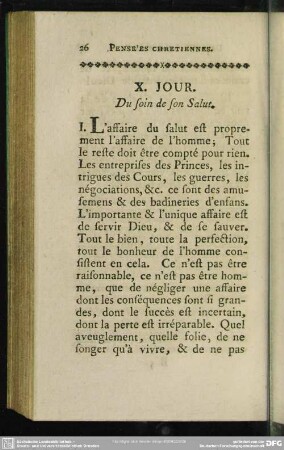 X. Jour. Du soin de son Salut