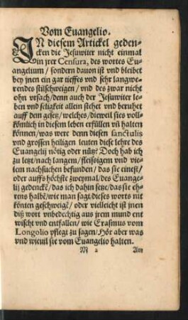 Vom Evangelio.