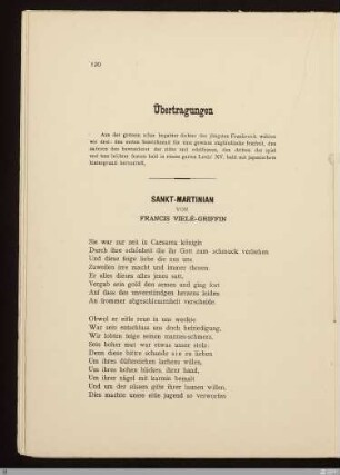 Übertragungen / Stefan George