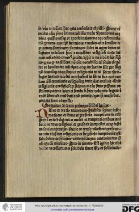 Sequitur de tertio principali libri huius.