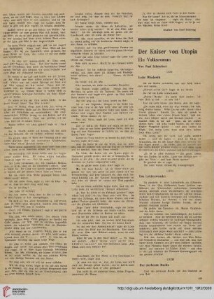 Der Kaiser von Utopia, [1] : ein Volksroman