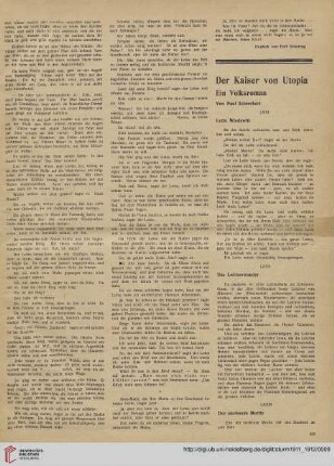 Der Kaiser von Utopia, [1] : ein Volksroman
