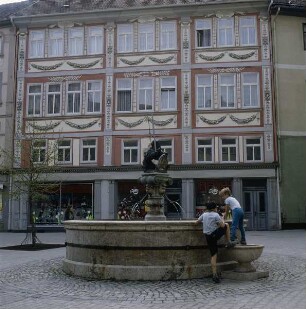 Bad Langensalza. Marktbrunnen. Gesamtansicht von Süden