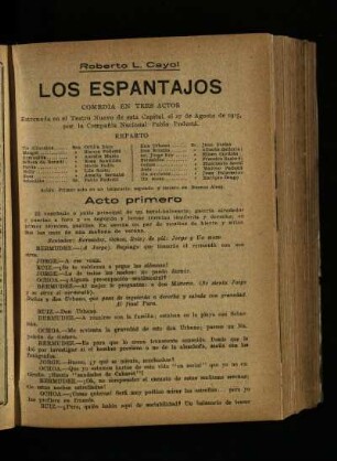 Los espantajos : comedia en tres actos