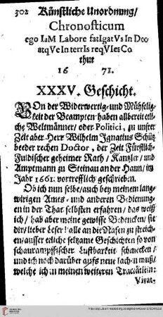XXXV. Geschicht