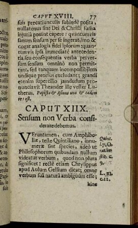 Caput XIIX. Sensum non Verba considerare debemus.