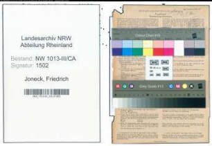 Entnazifizierung Friedrich Joneck , geb. 04.02.1920 (Techniker)