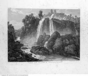 Raccolta delle vedute pittoresche di Roma e de suoi contorni ... volume 1. Parte 1., Tafel 13 (N. 20): Veduta delle Cascatelle di Tivoli in 1.mo piano