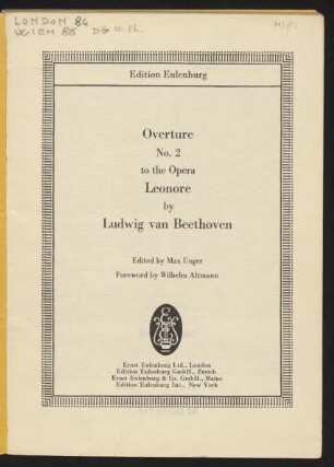 Overture No. 2 to the opera Leonore