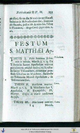 Festum S. Matthaei Apost.