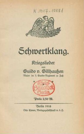 Schwertklang : Kriegslieder