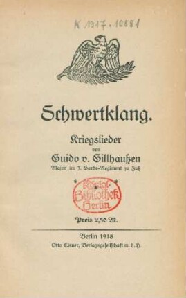 Schwertklang : Kriegslieder