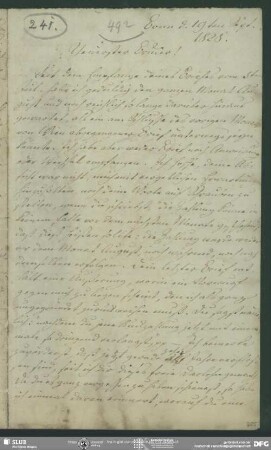 Eigenh. Briefkonzept von August Wilhelm von Schlegel an Friedrich von Schlegel, Bonn, 19.09.1828