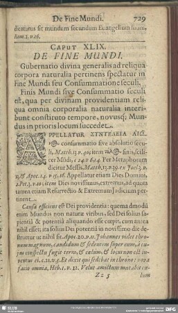 Caput XLIX. De Fine Mundi