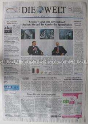 Tageszeitung "Die Welt" u.a. zum Bundestags-Wahlkampf