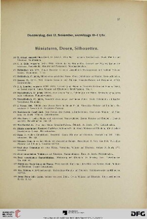 Miniaturen, Dosen, Silhouetten (Nr. 669-764)