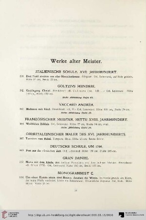 Werke alter Meister (Nr. 361-382)
