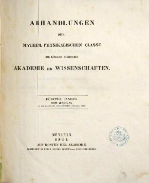Resultate des magnetischen Observatoriums in München während der dreijährigen Periode 1843, 1844, 1845