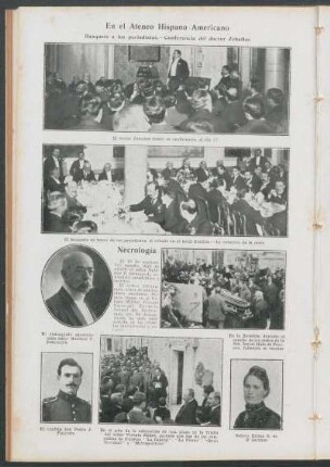 En el Ateneo Hispano Americano : Banquete a los periodistas. - Conferencia del doctor Zeballos.
