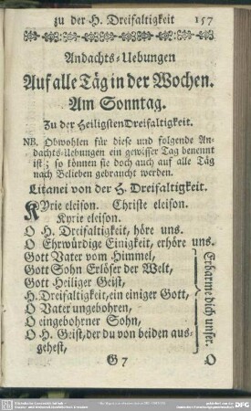 Andachts-Uebungen zu der H. Dreifaltigkeit