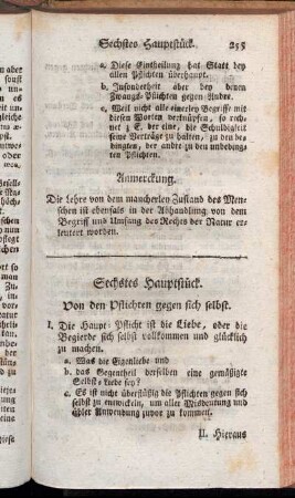 Sechstes Hauptstück. Von den Pflichten gegen sich selbst.