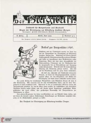 Aufruf zur Burgenfahrt 1909