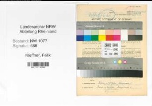 Entnazifizierung Felix Kleffner , geb. 14.12.1887 (Polizist)