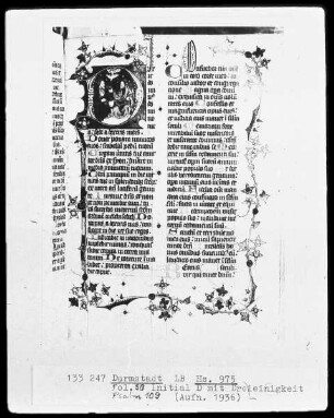 Zisterzienserinnenbrevier für Sterkrade — Initiale D mit Dreieinigkeit, Folio 50recto