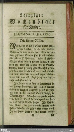 33. Stück den 21. Jan. 1773