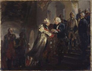 Begegnung Friedrichs II. mit Kaiser Joseph II. in Neiße im Jahre 1769. Skizze